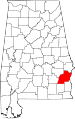 State map highlighting Barbour County