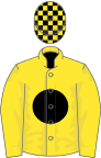 Yellow, black disc, check cap