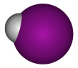 Space-filling model of hydrogen iodide