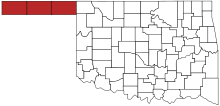 Map of Oklahoma highlighting Panhandle.svg