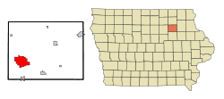 Location of Waverly, Iowa