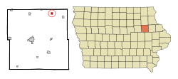 Location of Aurora, Iowa