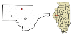 Location of Littleton in Schuyler County, Illinois.