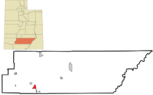 Location in Garfield County and state of Utah