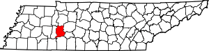 Map of Tennessee highlighting Perry County