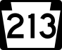 Pennsylvania Route 213 marker