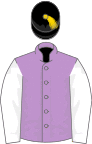 Mauve, white sleeves, black cap, gold tassel