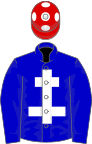 Blue, white cross of lorraine, red cap, white spots