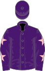 Purple, pink stars on sleeves