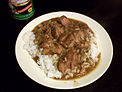 Smothered pork roast rice and gravy HRoe 2012.jpg