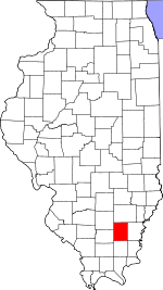 Hamilton County's location in Illinois