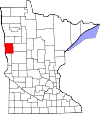 State map highlighting Clay County