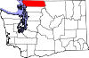 State map highlighting Whatcom County
