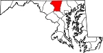 State map highlighting Carroll County