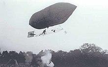 Roy Knabenshue on a dirigible, approximately 1905