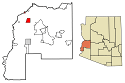 Location of Parker in La Paz County, Arizona