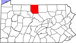 Map of Potter County, Pennsylvania