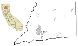Location in Shasta County and the state of California