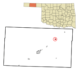 Location in Texas County and Oklahoma