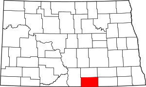 Map of North Dakota highlighting McIntosh County