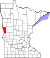 State map highlighting Wilkin County
