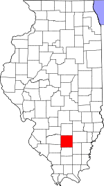 Jefferson County's location in Illinois