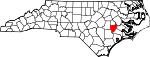 State map highlighting Lenoir County