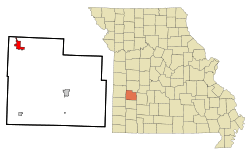 Location of El Dorado Springs, Missouri
