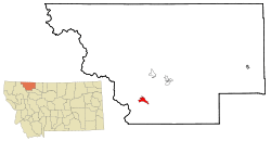 Location of East Glacier Park, Montana