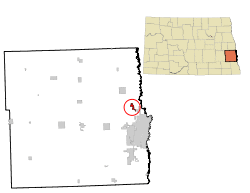 Location of Harwood, North Dakota