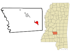 Location of Magee, Mississippi