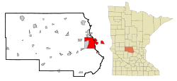 Location within Stearns, Benton, and Sherburne Counties