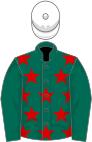 Dark green, red stars, green sleeves, white cap