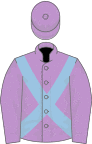 Mauve, light blue cross belts