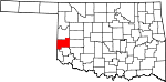 State map highlighting Beckham County