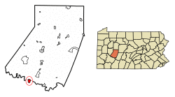 Location of Blairsville in Indiana County, Pennsylvania