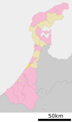Location of Uchinada in Ishikawa Prefecture