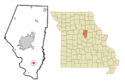 Location of Ashland, Missouri