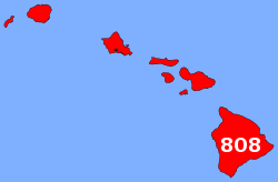 USA telephone area code map - Hawaii.svg