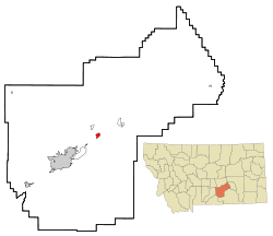 Location of Huntley, Montana