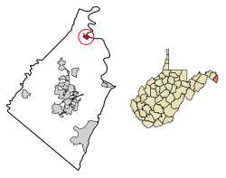 Location of Shepherdstown in Jefferson County, West Virginia.