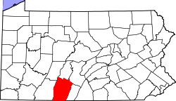 Map of Bedford County, Pennsylvania