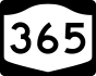 New York State Route 365 marker