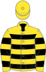 Yellow and black hoops, yellow cap
