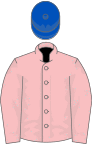 Pink, royal blue cap