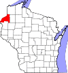 State map highlighting Burnett County