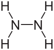 Skeletal formula of hydrazine with all explicit hydrogens added