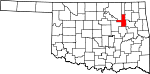 State map highlighting Tulsa County