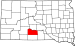 State map highlighting Mellette County