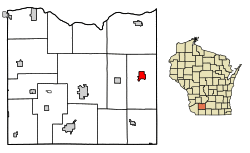 Location of Barneveld in Iowa County, Wisconsin.